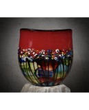 Murano Murrina Art Glass Mid-Century Glass Vase, 1980 Murano Murrina Art Glass Mid-Century Glass Vase, 1980