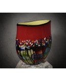 Murano Murrina Art Glass Mid-Century Glass Vase, 1980 Murano Murrina Art Glass Mid-Century Glass Vase, 1980