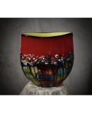 Murano Murrina Art Glass Mid-Century Glass Vase, 1980 Murano Murrina Art Glass Mid-Century Glass Vase, 1980