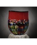 Murano Murrina Art Glass Mid-Century Glass Vase, 1980 Murano Murrina Art Glass Mid-Century Glass Vase, 1980