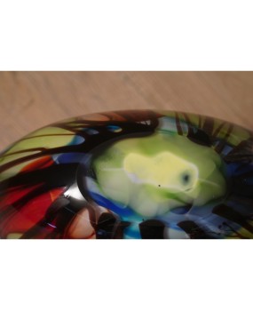 V 41 Vaso in vetro artistico con murrina di Murano, 1980