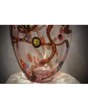 Murano Murrina Art Glass Mid-Century Glass Vase, 1980