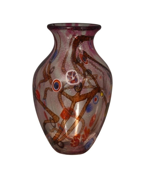 Murano Murrina Art Glass Mid-Century Glass Vase, 1980 Murano Murrina Art Glass Mid-Century Glass Vase, 1980
