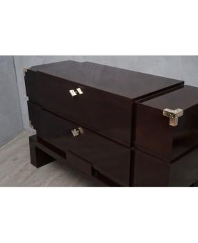 C 104 Cassettone lastronato in mogano tinto nero