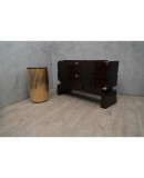 C 104 Cassettone lastronato in mogano tinto nero C 104 Cassettone lastronato in mogano tinto nero