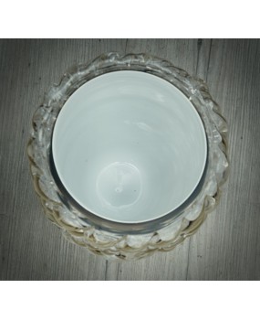 Murano Midcentury Round Dove Gray Color Italian Vase, 1970