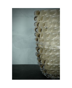 Murano Midcentury Round Dove Gray Color Italian Vase, 1970