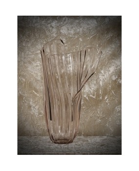 Murano Art Glass Transparent Pale Pink Vase, 1980