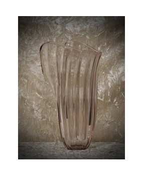 Murano Art Glass Transparent Pale Pink Vase, 1980