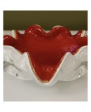 Murano Red and White Glass Ashtray, 1980 Murano Red and White Glass Ashtray, 1980