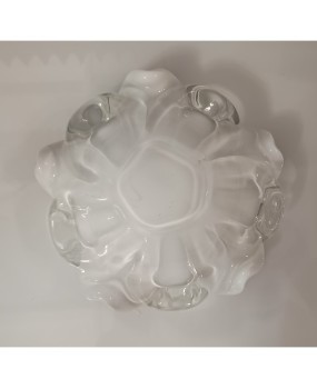 Murano Red and White Glass Ashtray, 1980