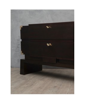 C 104 Cassettone lastronato in mogano tinto nero