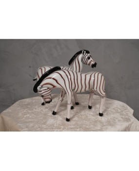 Murano Black and White Glass Sculptures, 1980