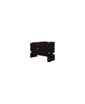 C 104 Cassettone lastronato in mogano tinto nero