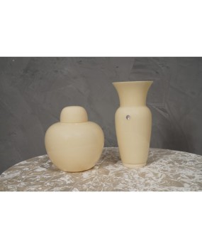 V 17 Vaso Tobia Scarpa Venini Murano Serie "Opale" Vetro Colore Avorio, 1979