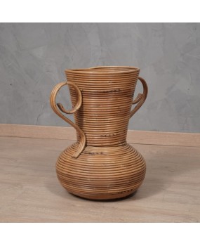 V 12 Vivai Del Sud Vaso anfora in rattan, 1960