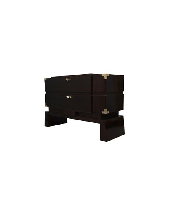 C 104 Cassettone lastronato in mogano tinto nero C 104 Cassettone lastronato in mogano tinto nero