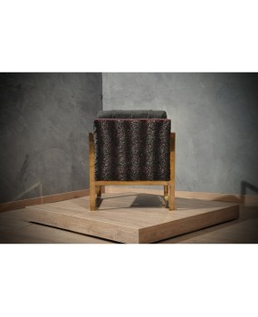 Pair of Midcentury Brass and Fabric Italian Armchairs, 1950.