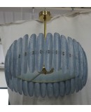 L 117 Lampadario in Vetro Blu Artistico di Murano e Ottone, 2000 L 117 Lampadario in Vetro Blu Artistico di Murano e Ottone, 2000