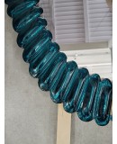 SP 75 Midcentury Murano Oval Aquamarine Blue Art Glass and Brass Wall