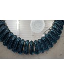SP 75 Midcentury Murano Oval Aquamarine Blue Art Glass and Brass Wall