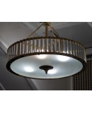 Murano Art Glass and Brass Italian Mid-Century Chandelier and Pendant,