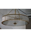 Murano Art Glass and Brass Italian Mid-Century Chandelier and Pendant,