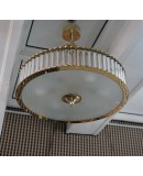 Murano Art Glass and Brass Italian Mid-Century Chandelier and Pendant,