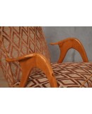 Poltrone Malatesta e Mason in Legno di Faggio e Tessuto, 1950