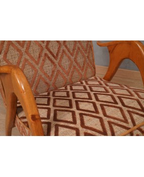 Poltrone Malatesta e Mason in Legno di Faggio e Tessuto, 1950