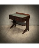 Dassi Walnut and Glass Italian Mid-Century Nightstands, 1950 Dassi Walnut and Glass Italian Mid-Century Nightstands, 1950