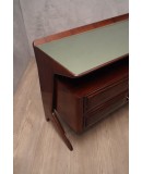 Comò Lastronato in Legno di Palissandro e Piano in Opalina Verde, 1950