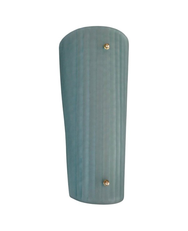 Murano Art Glass Aqua Green Color and Brass Wall Light and Sconces Murano Art Glass Aqua Green Color and Brass Wall Light and Sconces