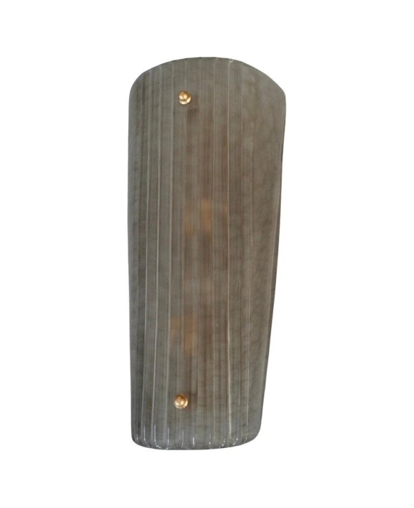 Murano Art Glass Sand Blasted Smoky Color and Brass Wall Light and Sco Murano Art Glass Sand Blasted Smoky Color and Brass Wall Light and Sco