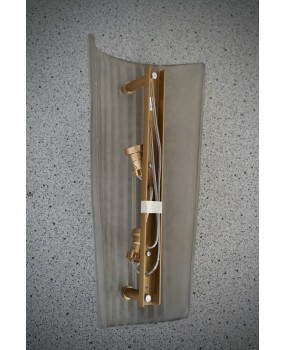 Murano Art Glass Sand Blasted Smoky Color and Brass Wall Light and Sco