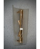 Murano Art Glass Sand Blasted Smoky Color and Brass Wall Light and Sco Murano Art Glass Sand Blasted Smoky Color and Brass Wall Light and Sco