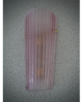 Murano Art Glass Pink Sand Blasted Color and Brass Wall Light and Scon