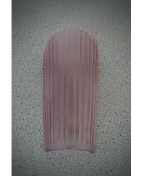 Murano Art Glass Pink Sand Blasted Color and Brass Wall Light and Scon