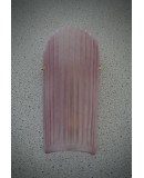 Murano Art Glass Pink Sand Blasted Color and Brass Wall Light and Scon Murano Art Glass Pink Sand Blasted Color and Brass Wall Light and Scon