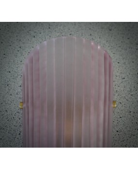 Murano Art Glass Pink Sand Blasted Color and Brass Wall Light and Scon