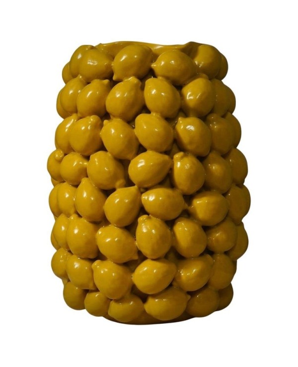 Vasi Scultura in Ceramica Veneziana di Colore Giallo Vasi Scultura in Ceramica Veneziana di Colore Giallo