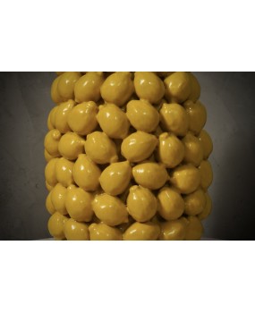 Vasi Scultura in Ceramica Veneziana di Colore Giallo