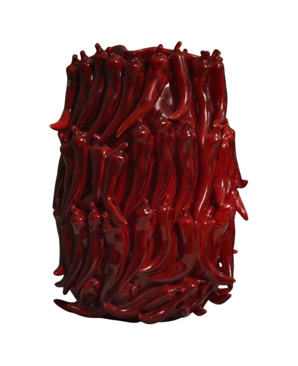 Vasi Scultura in Ceramica Veneziana di Colore Rosso Vasi Scultura in Ceramica Veneziana di Colore Rosso