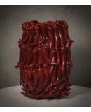 Vasi Scultura in Ceramica Veneziana di Colore Rosso Vasi Scultura in Ceramica Veneziana di Colore Rosso