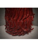 Vasi Scultura in Ceramica Veneziana di Colore Rosso Vasi Scultura in Ceramica Veneziana di Colore Rosso