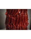 Vasi Scultura in Ceramica Veneziana di Colore Rosso Vasi Scultura in Ceramica Veneziana di Colore Rosso