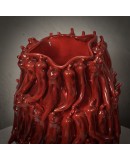 Vasi Scultura in Ceramica Veneziana di Colore Rosso Vasi Scultura in Ceramica Veneziana di Colore Rosso