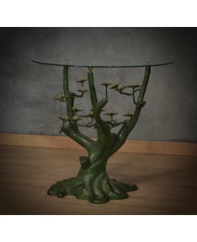 Willy Daro Bronze and Glass Mid-Century Coffe Side Table, 1970