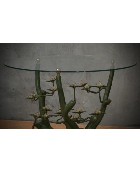 Willy Daro Bronze and Glass Mid-Century Coffe Side Table, 1970
