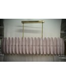 Lampadario Rettangolare in Vetro Artistico Rosa di Murano Lampadario Rettangolare in Vetro Artistico Rosa di Murano